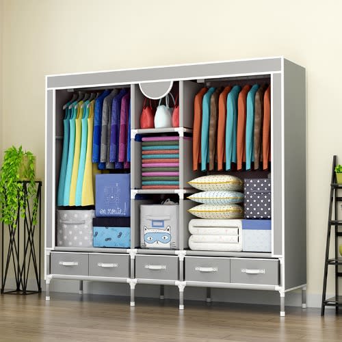 Storage Wardrobe -Drawers -185x B-45x H-172cm-Grey