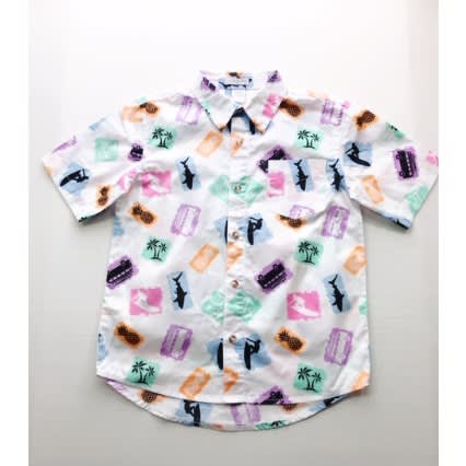 Boy's Short Sleeve Printed Button Down Shirt
