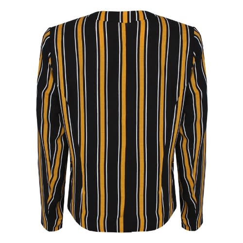 Stripped Zipper Pocket Blazer