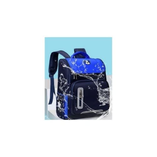 Kid's Waterproof School Bag With Reflector - Blue