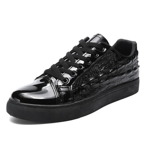 Men's Casual Leather Sneakers - Black