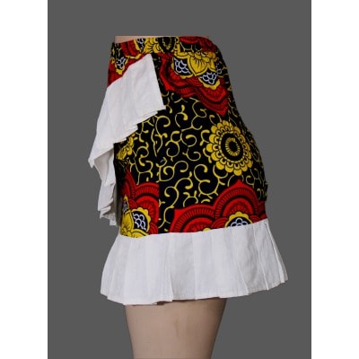 Flounced Ankara Mini Skirt