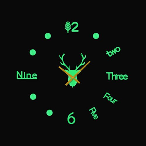 3D Luminous Glow In The Dark Diy Wall Clock -120cm