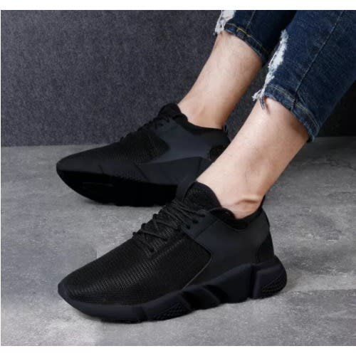 Men's Mesh Breathable Jogging Sneakers - Black