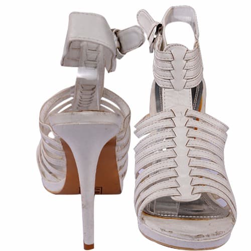 Loreinxy Paris Ankle Strap Heeled Sandal - White