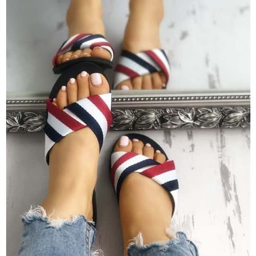 Ladies Flat Slippers - Multicolor
