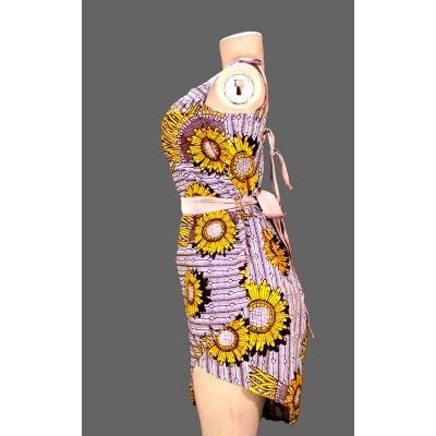 Criss Cross Ankara Dress With Laced Back