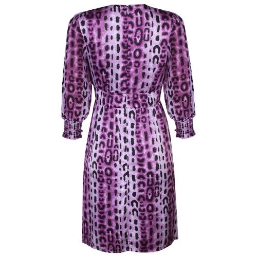 Animal Print Necklace Dress - Purple