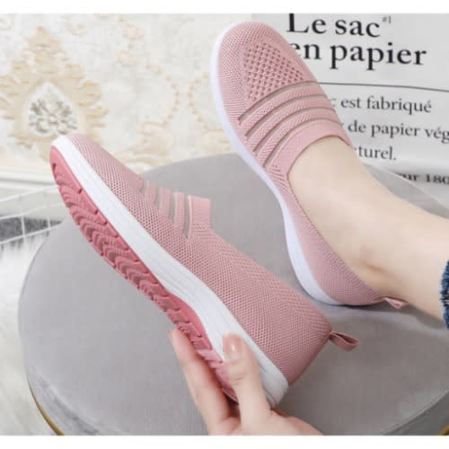 Women's Mesh Non-slip Breathable Sneakers- Pink