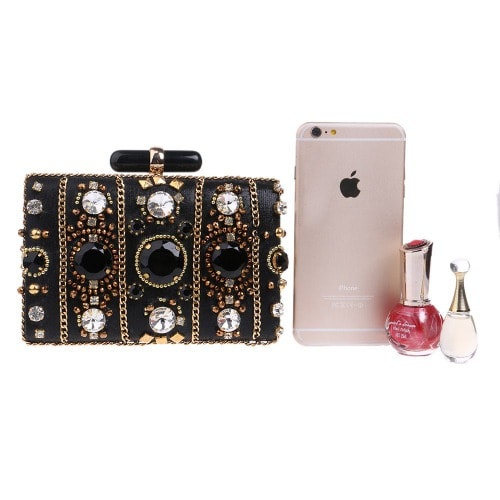 Elite Crystal Ladies Purse-Black