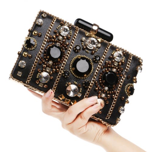 Elite Crystal Ladies Purse-Black