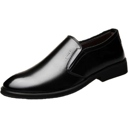 Business Men Cooperate Leather Shoes- Black