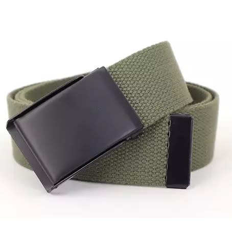 Alloy Steel Buckle Canvas Belts - Green