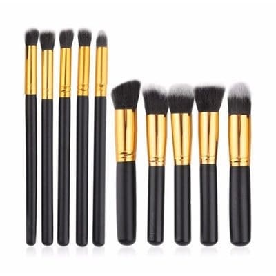 Kabuki Makeup Brush Set with Pouch - 10 Piece Set