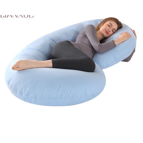 Total Support Pregnancy, Maternity And Nursing Pillow - C Shaped - Blue