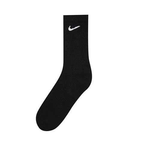 Black Cotton Mid Socks