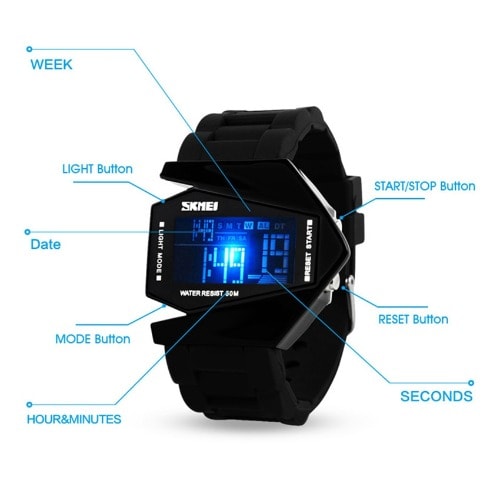 Multicolor Led Light Chronograph Silicon Strap Watch + Free Led Watch