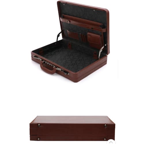 Executive  Leather Briefcase- Golden Lock