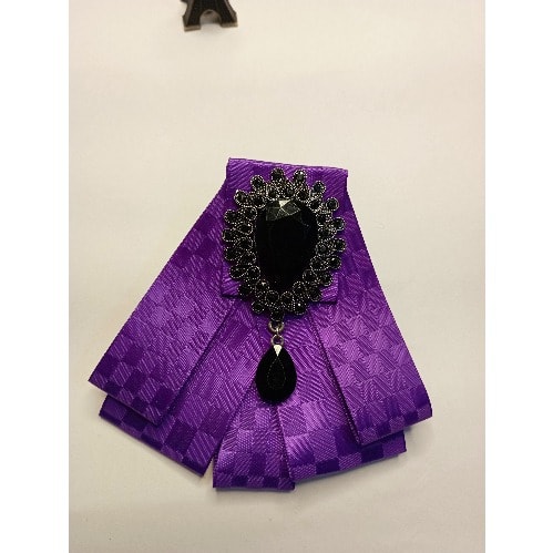 Men's Wedding Bow Tie With Brooch - Purple
