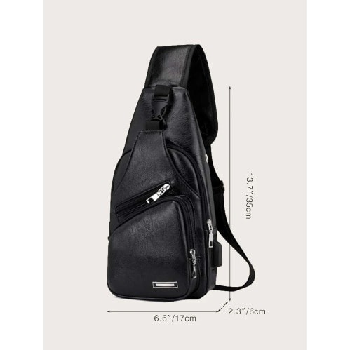Shoulder Chest/Crossbody Bag - Black