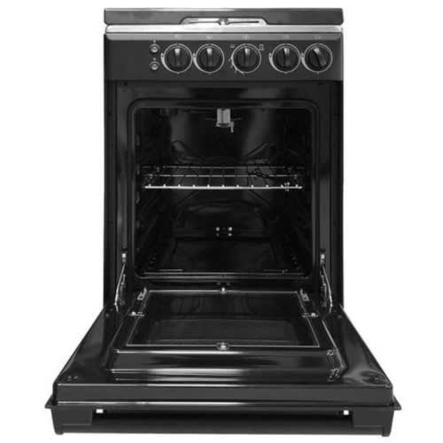 Standing Gas Cooker - 4 Burners - Black