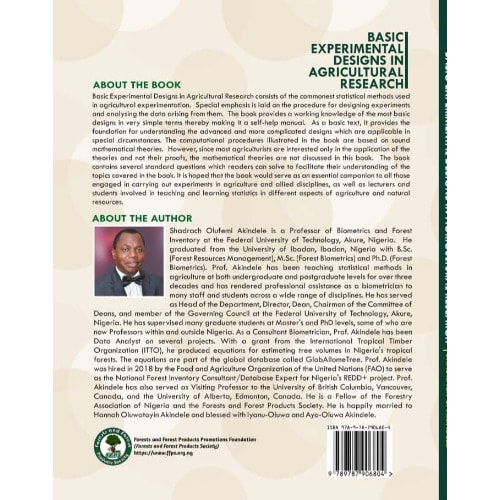 Basic Experimental Designs In Agricultural Research By Shadrach O. Akindele