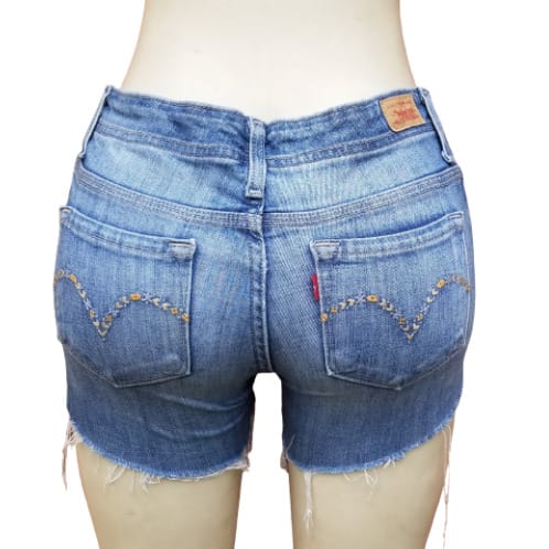 Ladies Denim Loosethread Stretchy Bumshort