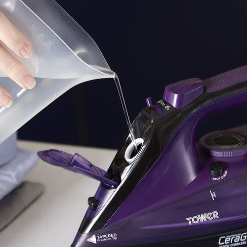 Tower Nano Coated Cera Glide 2 - In - 1, Cord/cordless Iron 2400watts Power.