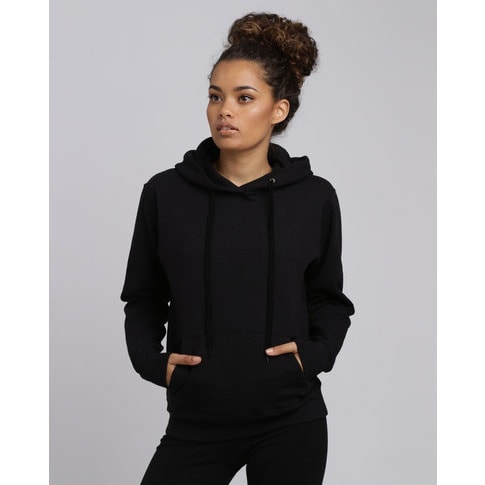 Women's Plain Black Hoody Sweatshirt