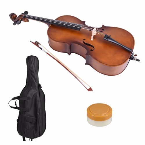 Professional 4/4 Full Size Wooden Cello with Bow Rosin And Carrying Bag