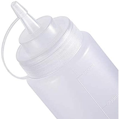 Plastic Squeeze Bottle Condiment Dispenser Set - 450ml - White - 1 Piece