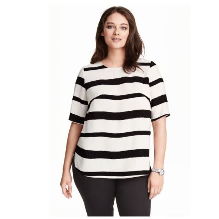 Plus Size Stripe Patterned Blouse