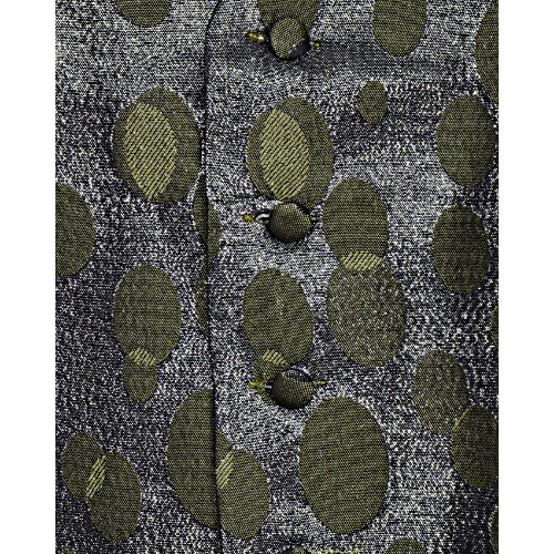Premium Dot Pattern Waistcoat- Green & Silver - Mwc-1472