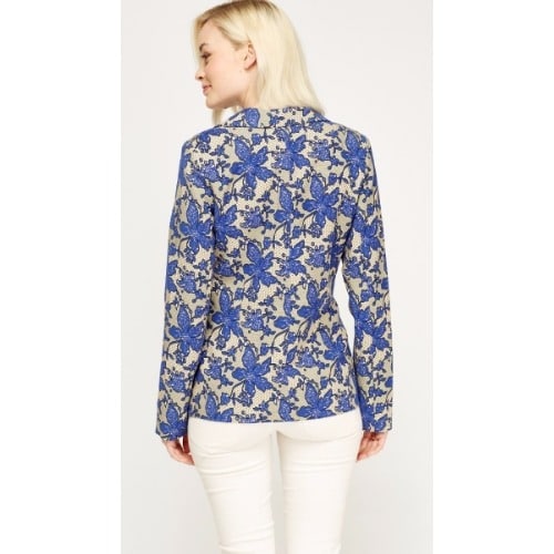 Floral Print Blazer - Blue Multicolour