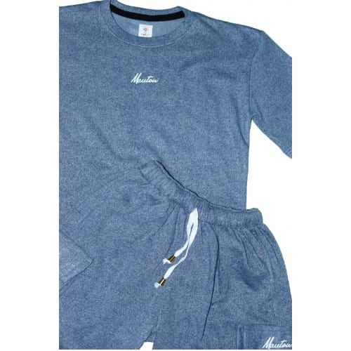 Stonewash Tshirt And Puff Cargo Short - Blue