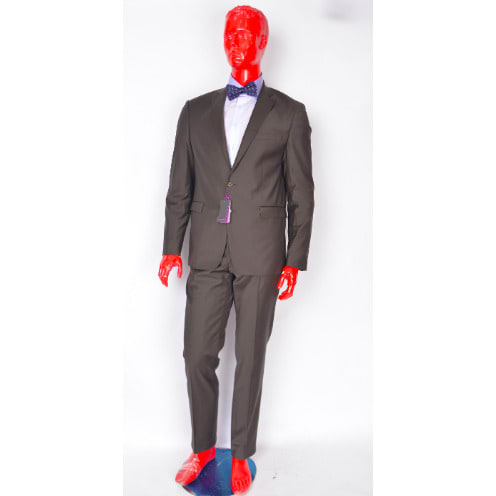 2 Piece Blended Wool Suit - Coffee Brown