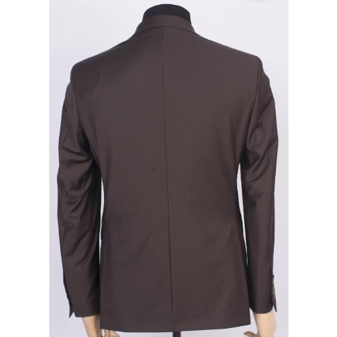 2 Piece Blended Wool Suit - Coffee Brown