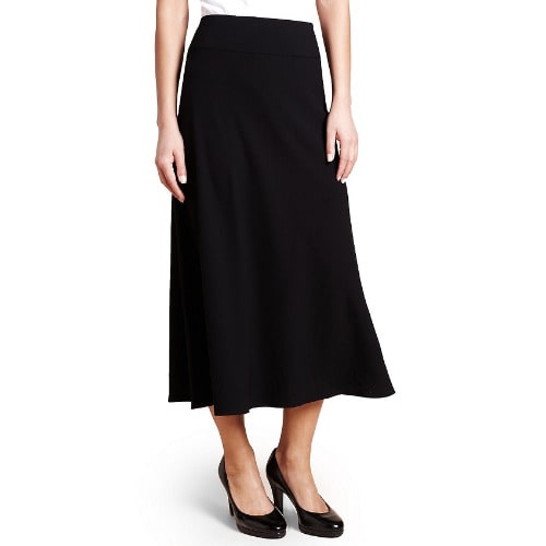 M&S Crepe Black Skirt