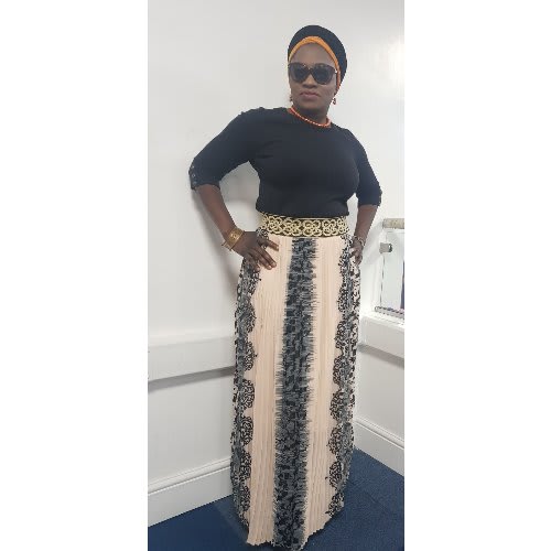 Pleated Print Maxi Skirt - Multicolour