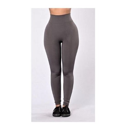 High Waist Stretchy Leggings - Grey