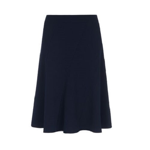 Textured Detail Flared Skirt - Blue