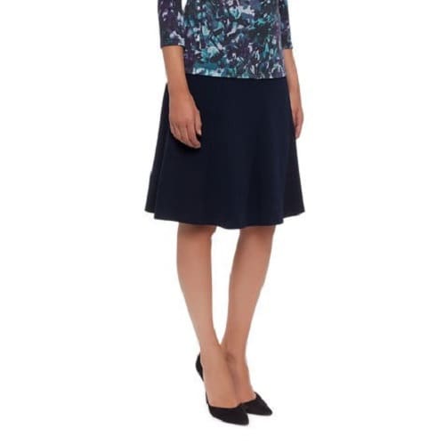 Textured Detail Flared Skirt - Blue