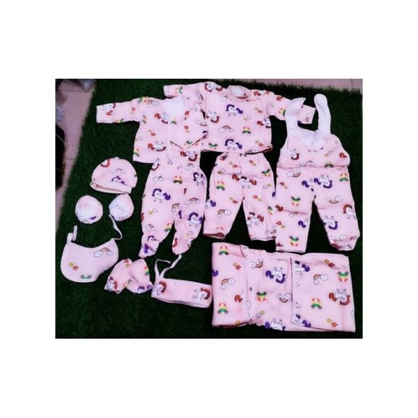 11pieces Newborn Overall Sleepsuit,flannel,bib,cap For Girl