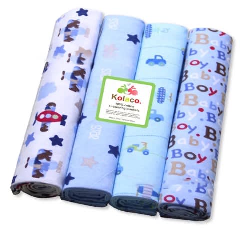 Baby Receiving Blanket/flannel - Blue