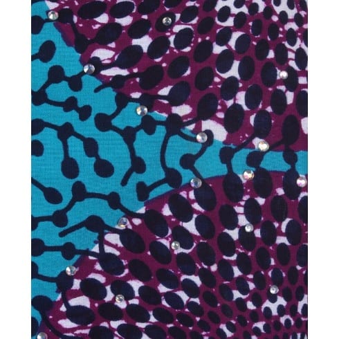 Rhinestone Ankara Wrap Skirt - Blue & Purple