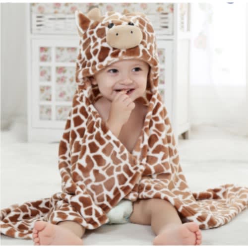 Rattle Bear Hooded Baby Blanket