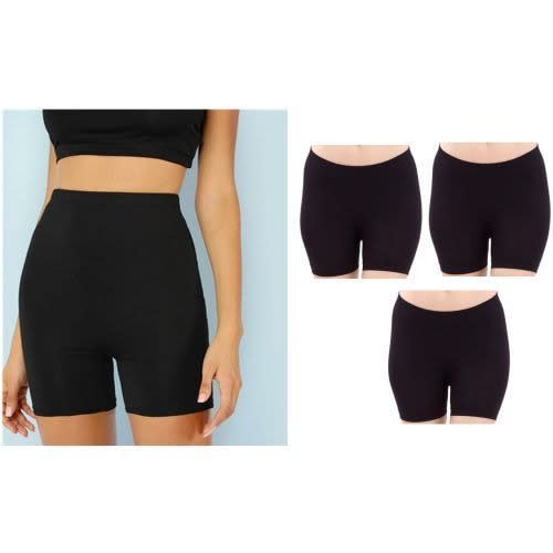 3 Pcs Ladies Basic Hot Shorts - Black