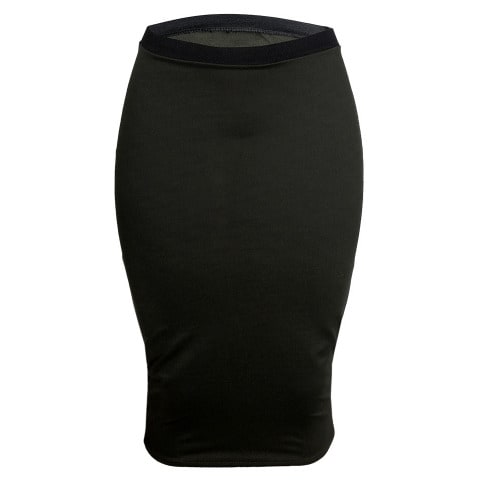 Ladies Bodycon Midi Skirt - Green