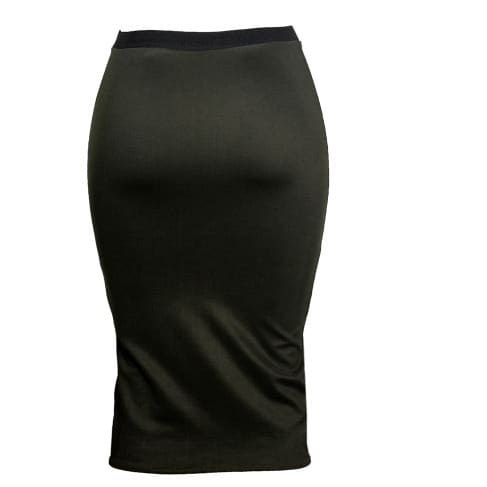 Ladies Bodycon Midi Skirt - Green
