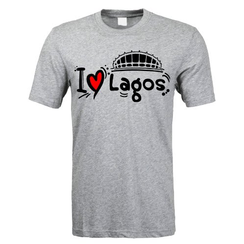 I Love Lagos Print T-shirt - Grey